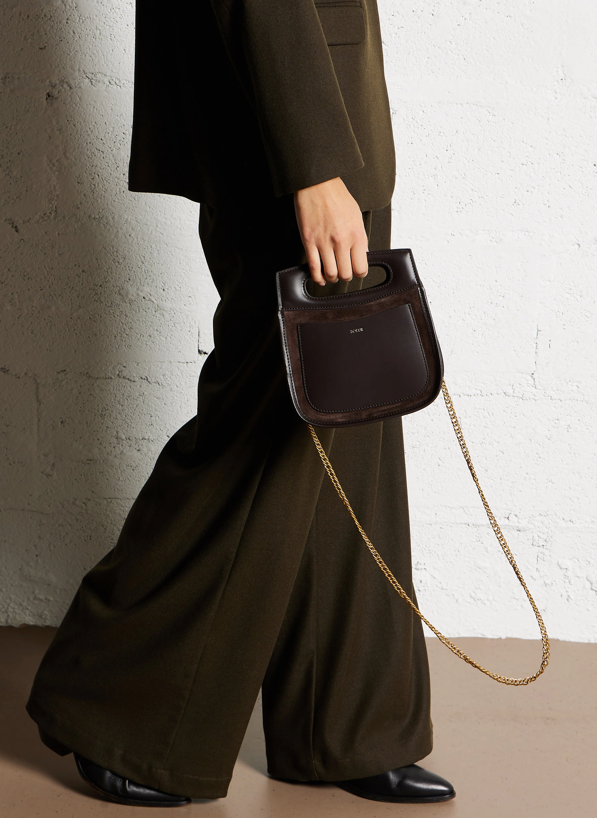 CHERI MINI - Sac à main en cuir | Marron