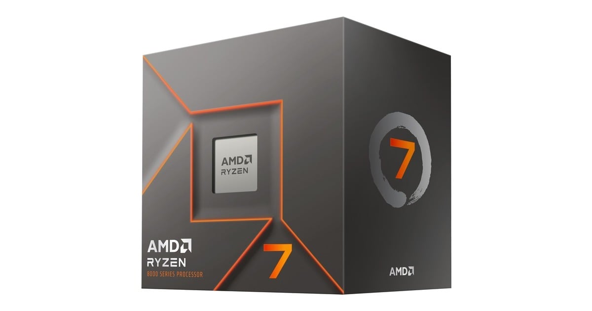 AMDRyzen 7 8700F, 4,1 GHz (5,0 GHz Turbo Boost) socket AM5 processor  (Unlocked, Wraith Stealth, Boxed)