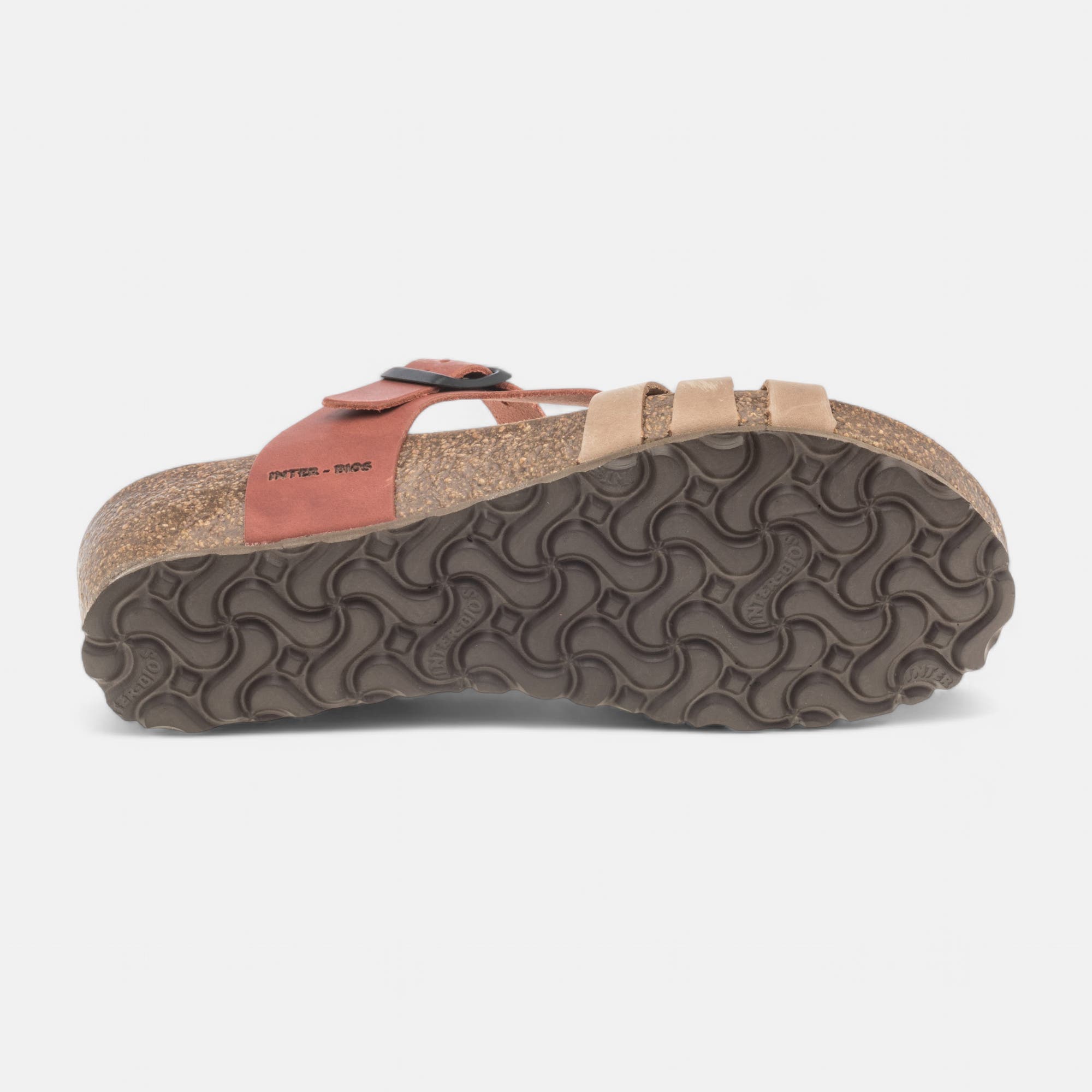 Mules semelle liège Femme en cuir beige