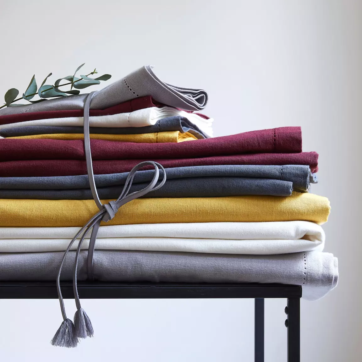 Nappe rectangulaire (L240 cm) Chambray Gris clair