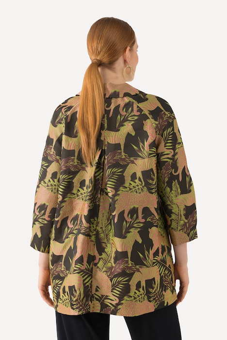 Jacke, Jacquardmuster, Hemdkragen, Druckknöpfe