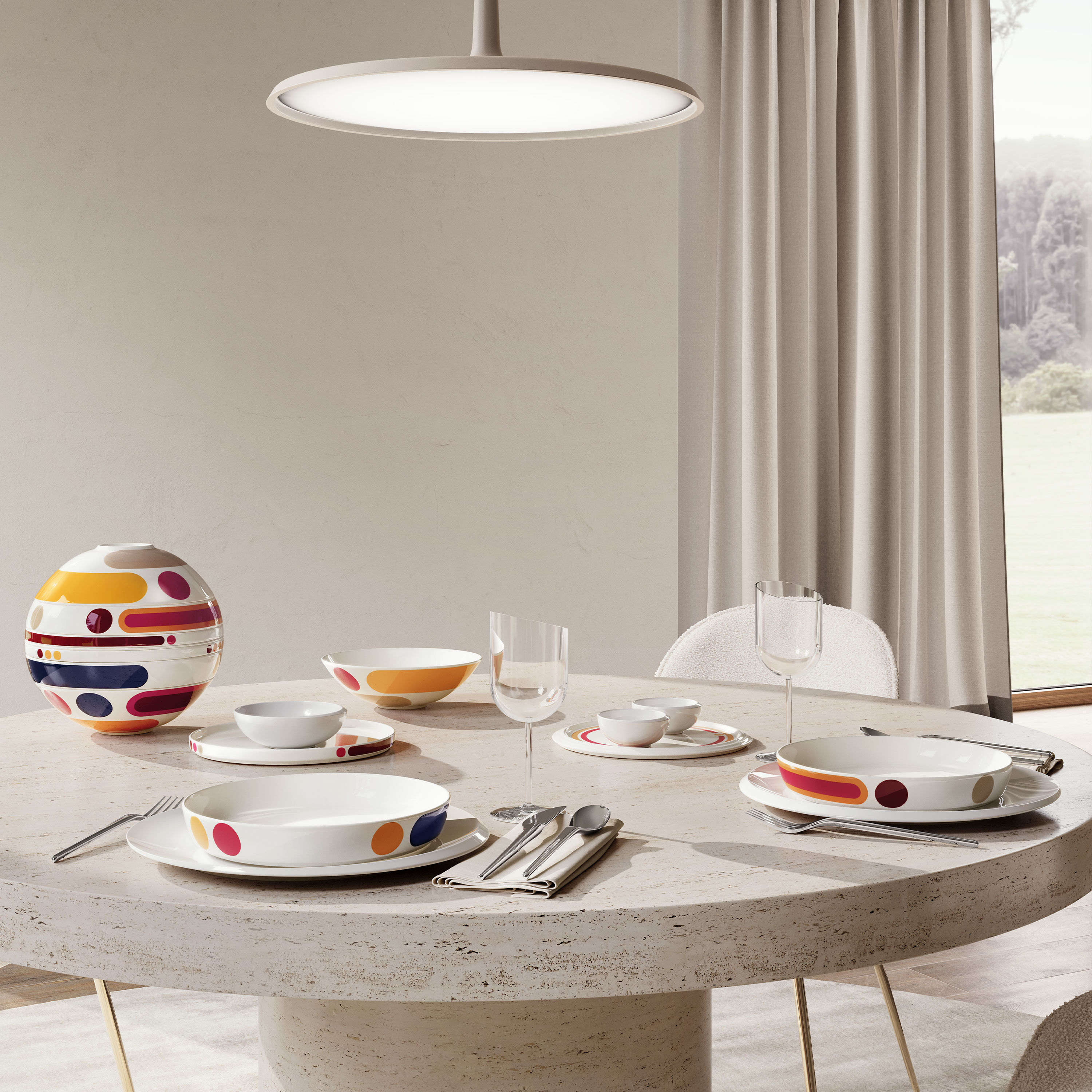 La Boule Dinnerware set Multi-colored, Premium Porcelain