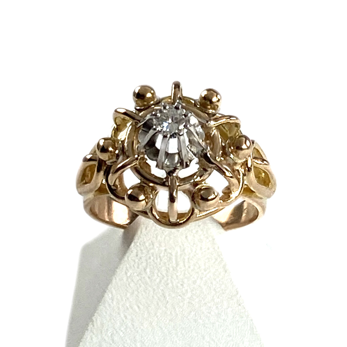Bague d'occasion or 750 rose et blanc diamant