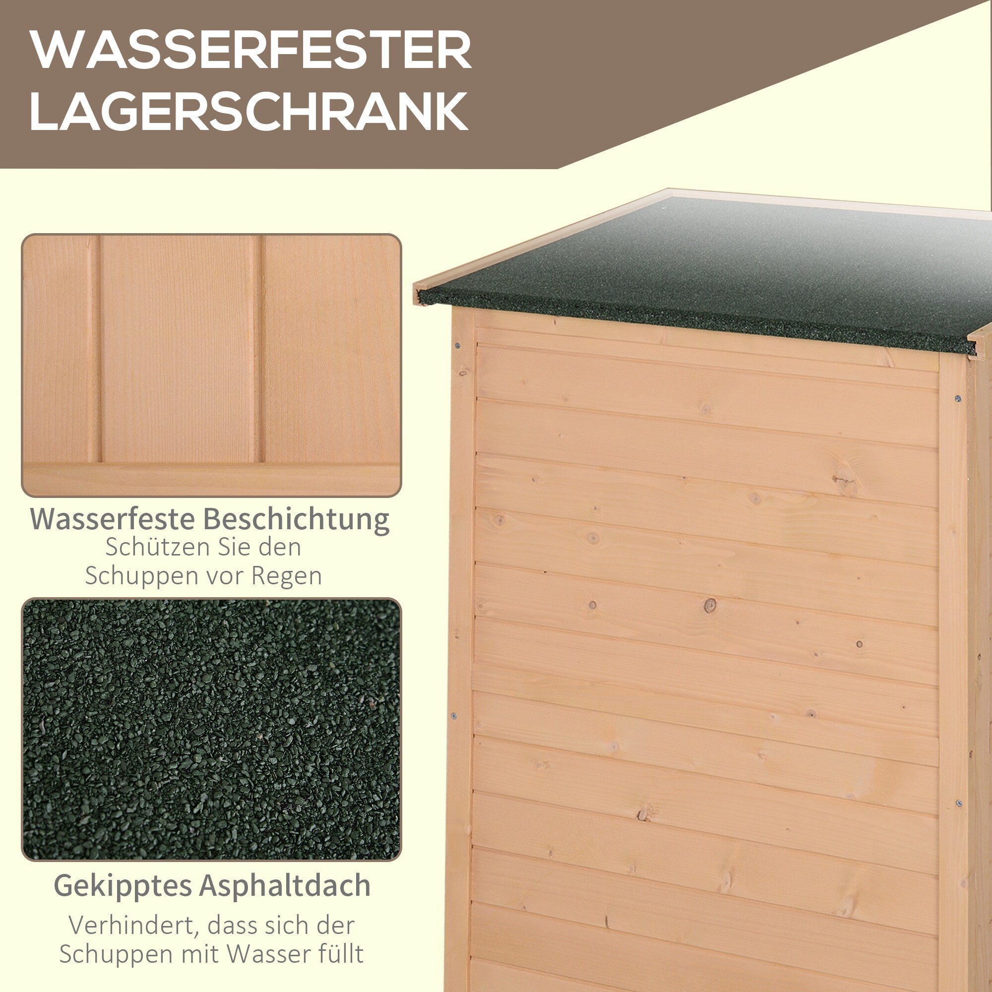 Outsunny Gerätehaus mit Regalböden 75L x 56B x115H cm