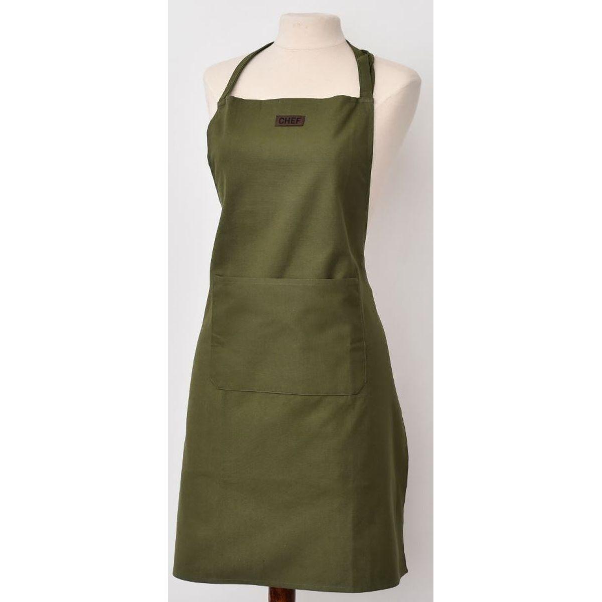 TABLIER DE CUISINE CHEF 65X80CM COTON KAKI