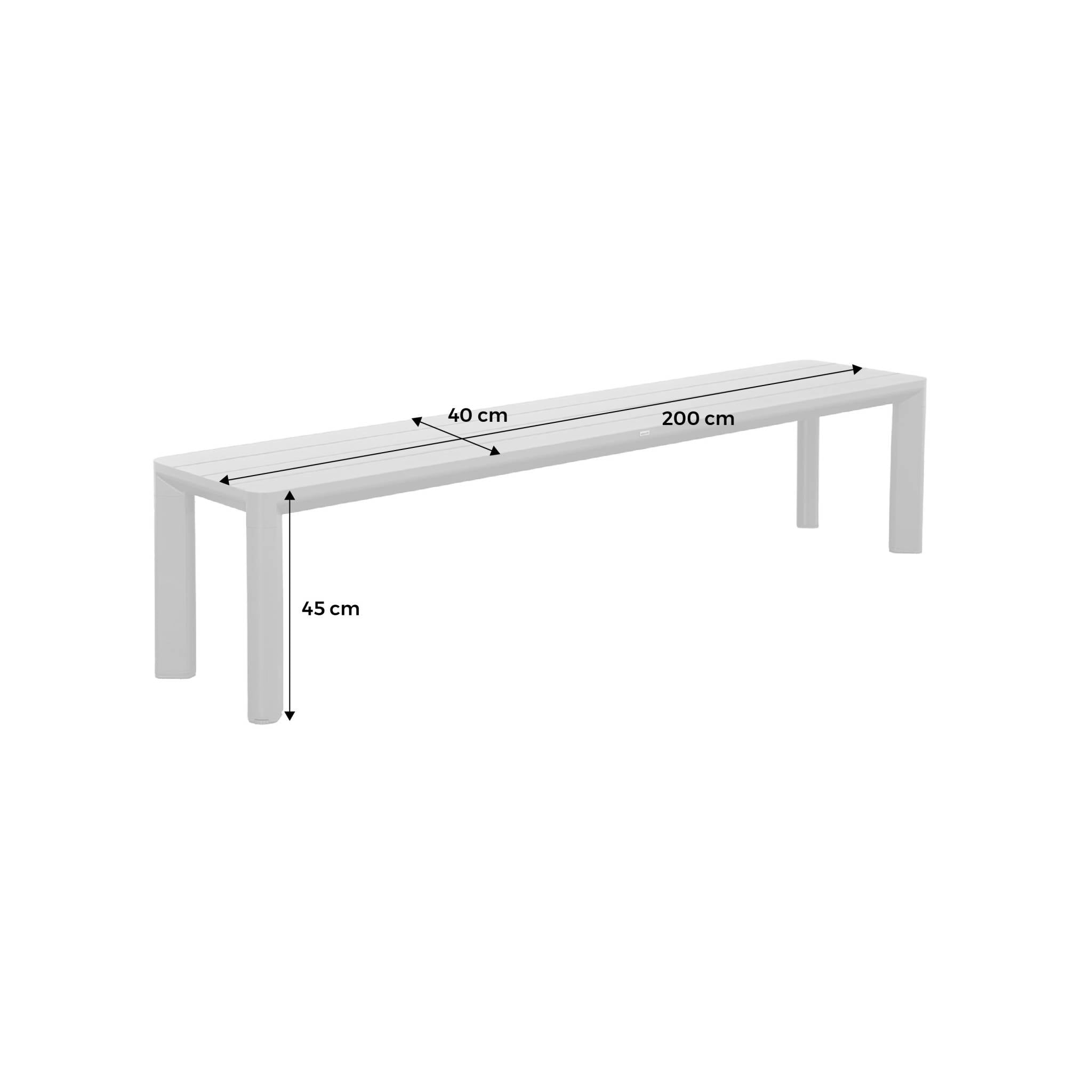 sweeek - Aluminium tuinbank, 4 plaatsen