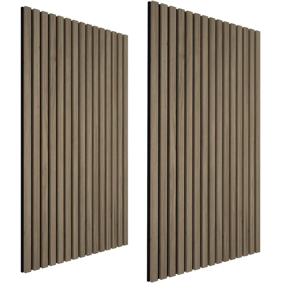 tectake Akoestische panelen Sonic Wall houtlook, Donker Eiken