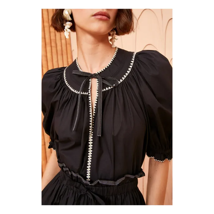 Ulla Johnson Blouse Ruby Popeline de Coton | Noir