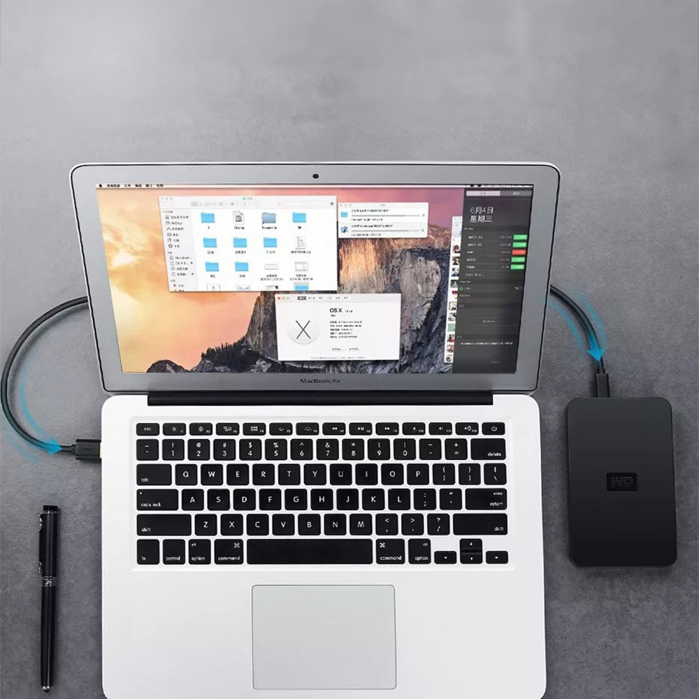 (1m) USB A auf Mini USB Ladekabel Datenkabel - Schwarz