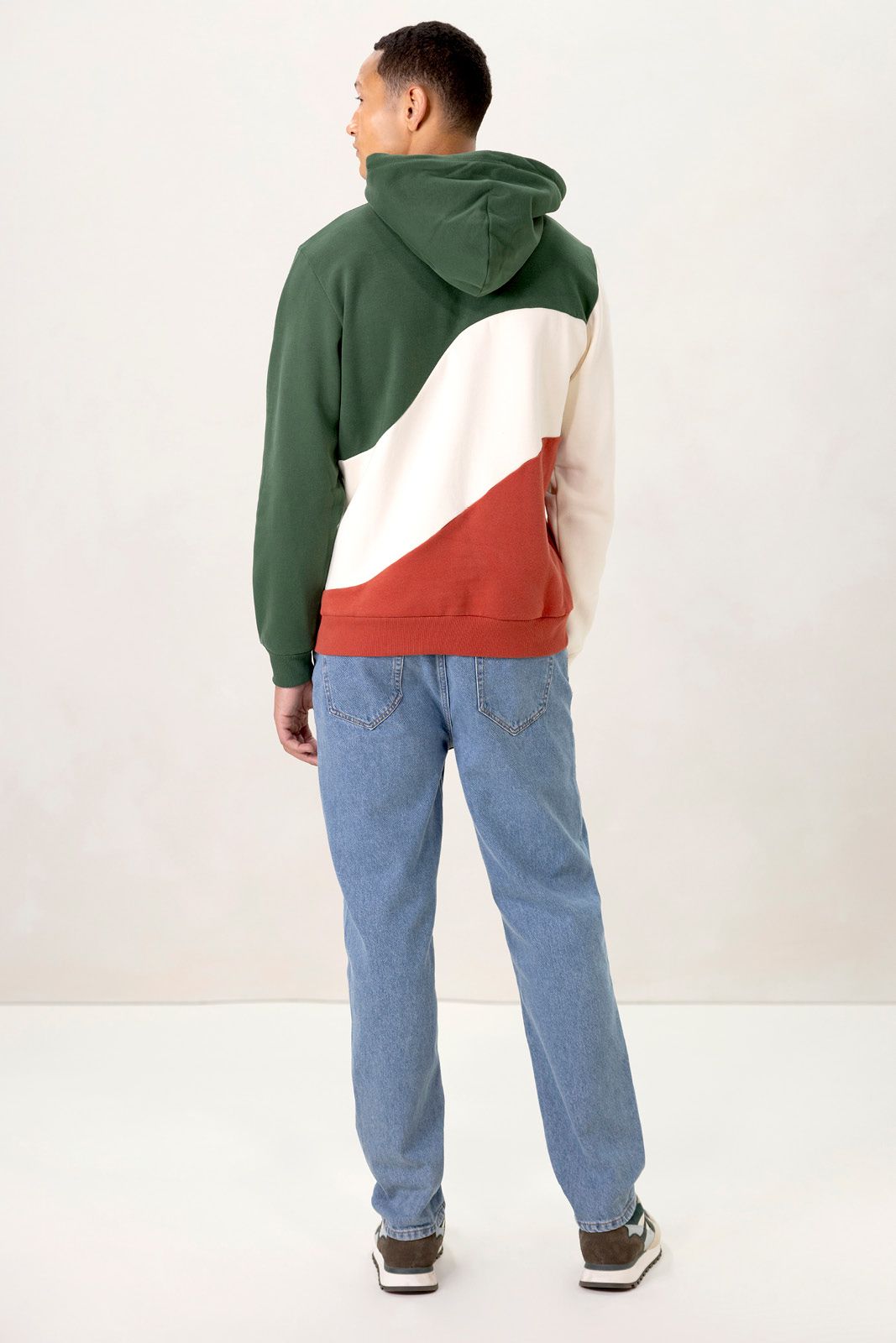 Groene colourblock hoodie