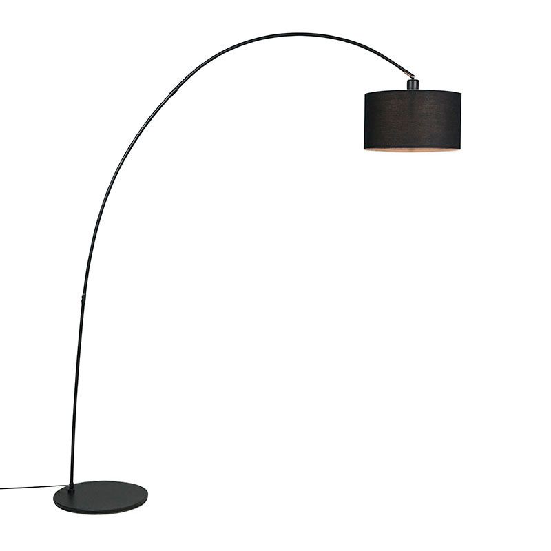 Moderne booglamp zwart met kap - Vinossa