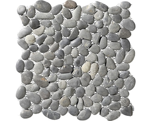 Rivierkiezelmozaïek zwart 30x30 cm