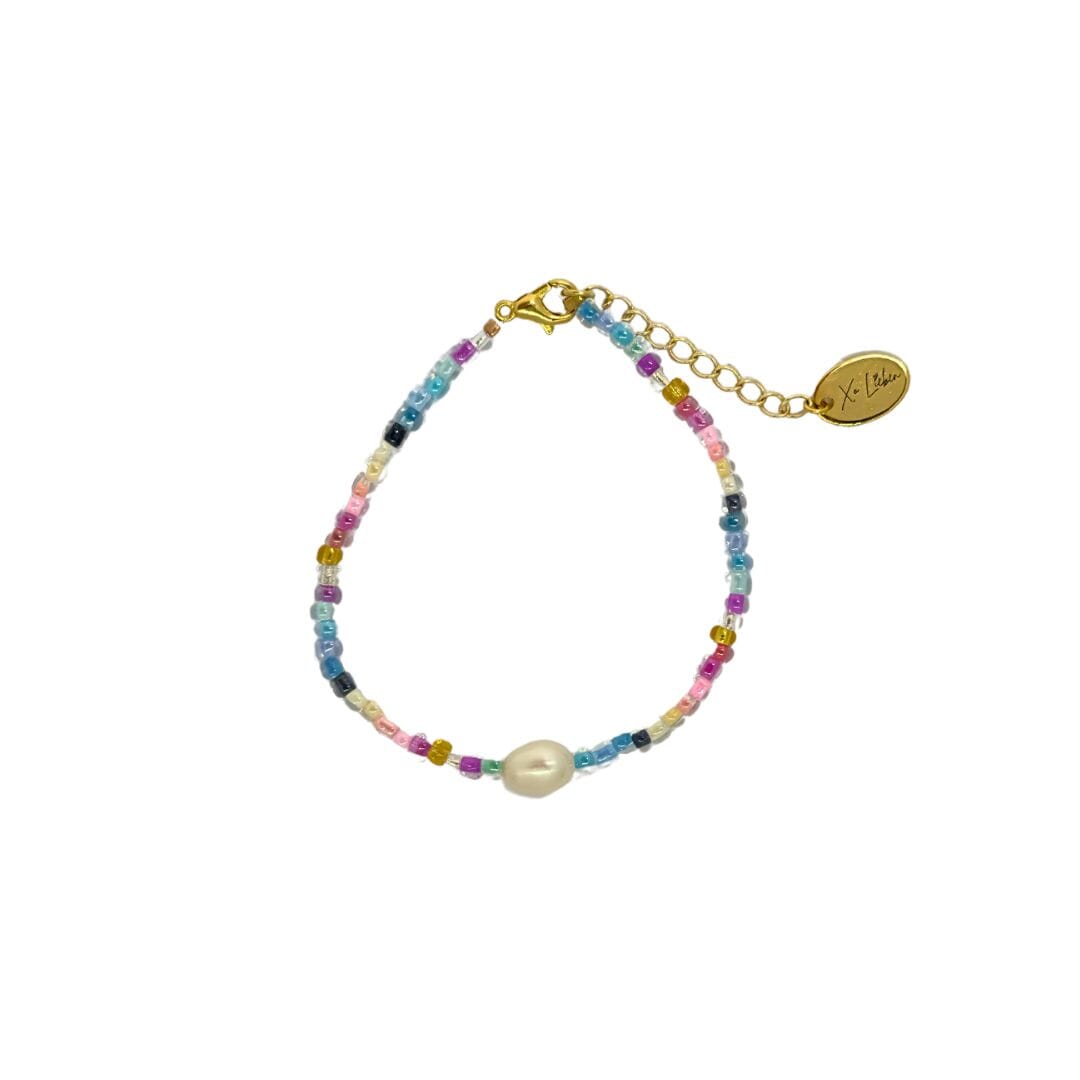 Juni regnbue armbånd m/perle barn - Xo Lieben - Rumpetroll