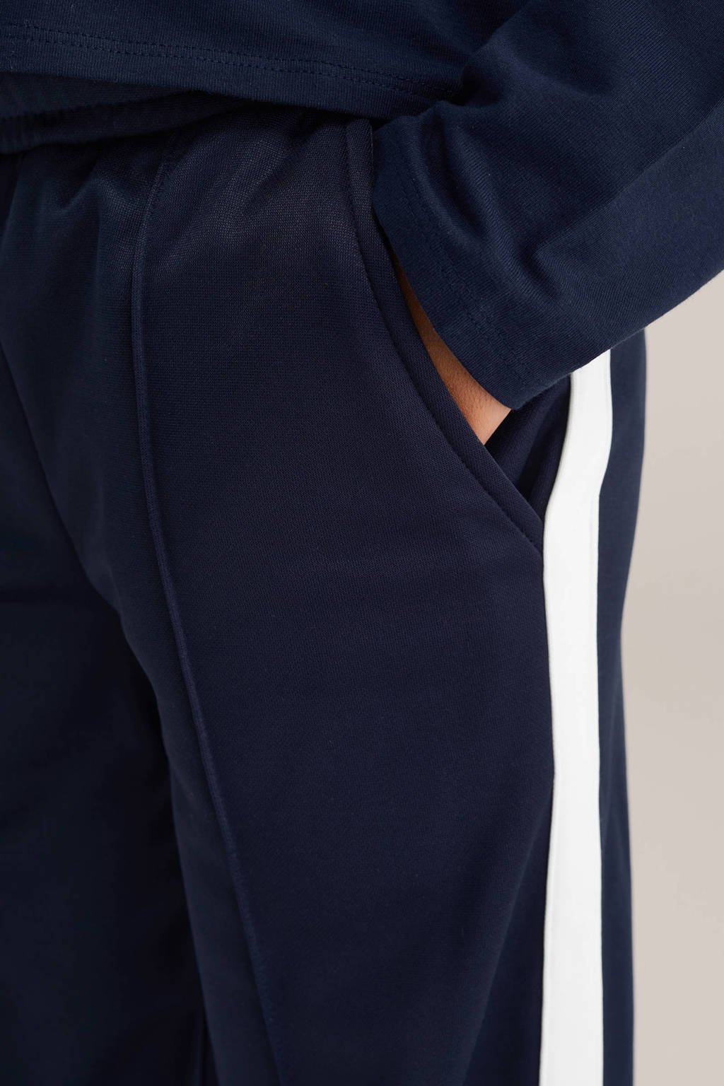 WE Fashion straight sweatpant donkerblauw
