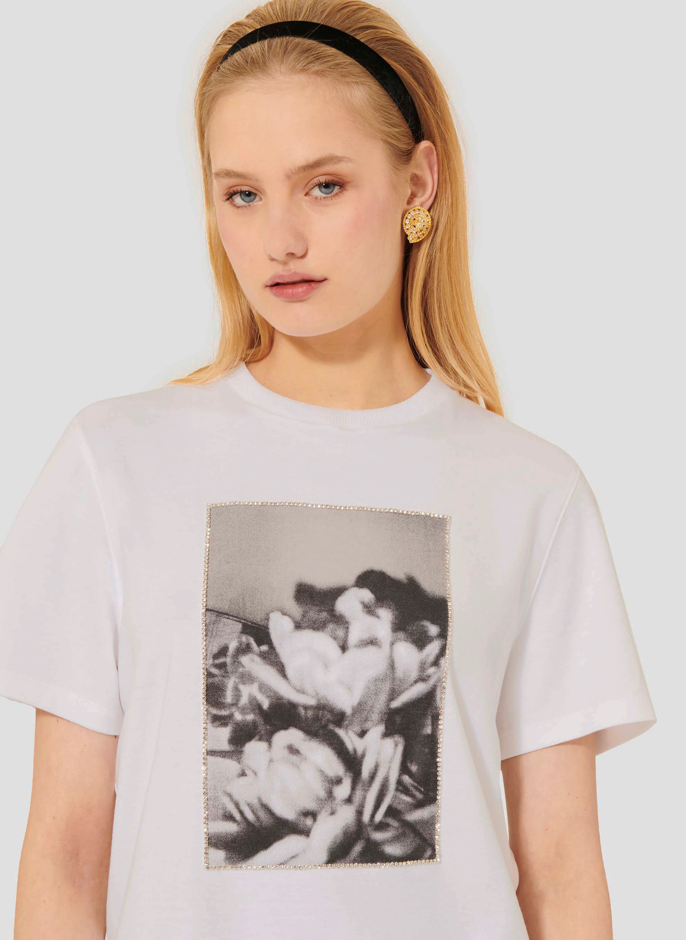 TARATULIP - Tee-shirt droit imprimé en coton| Blanc