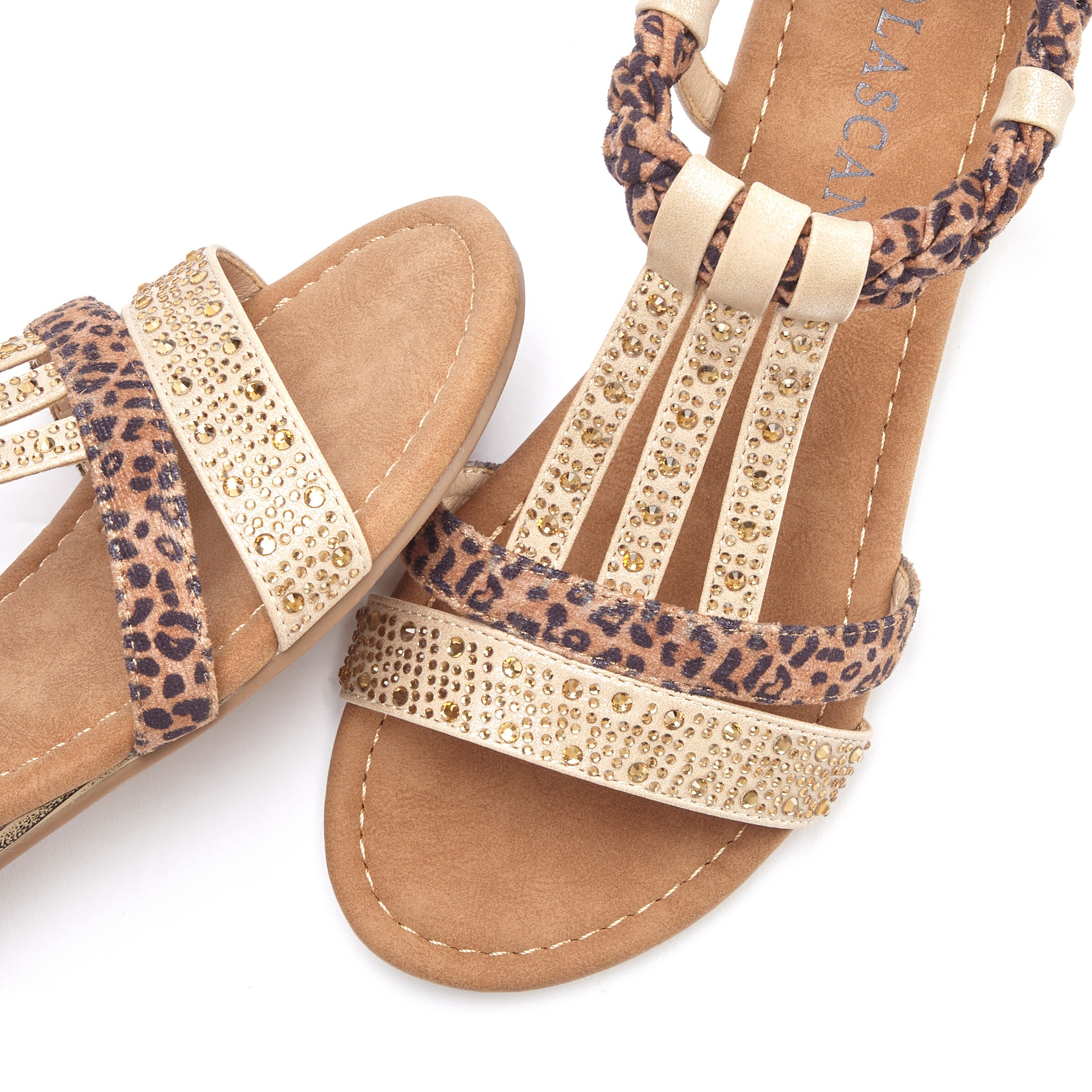 LASCANA Sandale in beige-braun