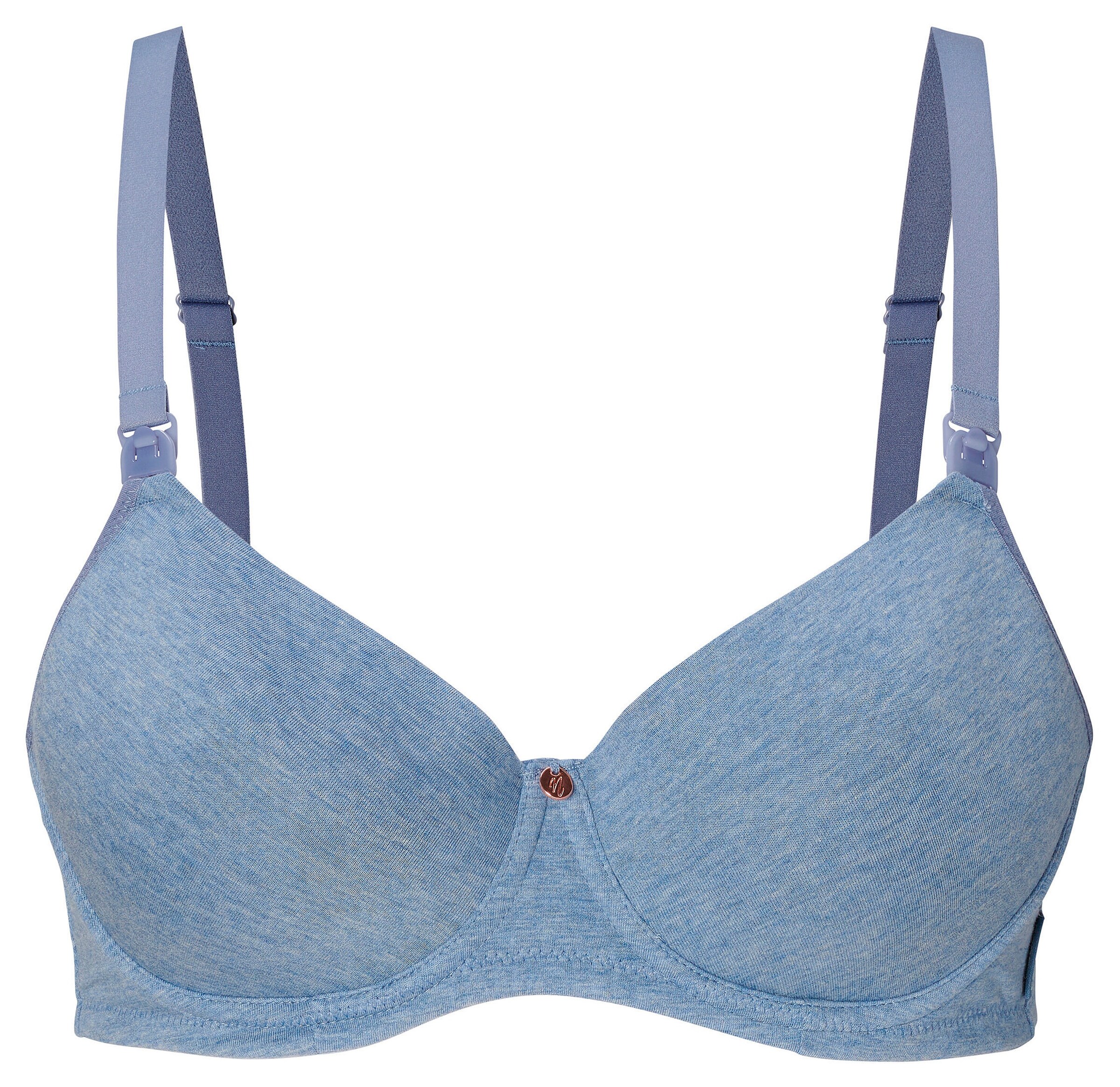 Noppies Gepolsterter Still-BH Cotton Melange Light Blue Melange