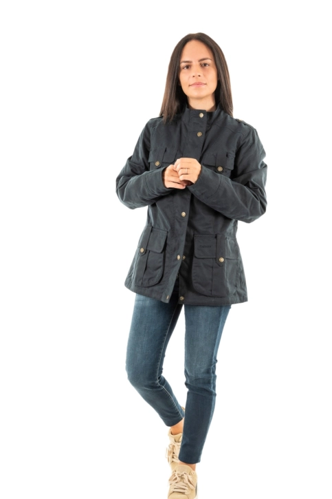blousons et vestes barbour winter defence wax ny51 navy/classic
