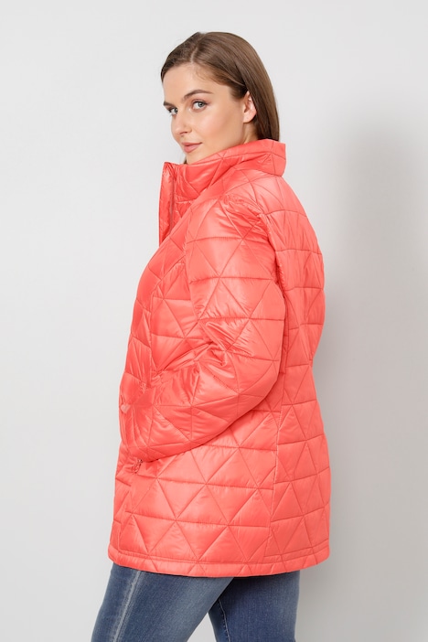 Steppjacke, Classic Fit, Rhombenstepp, Stehkragen, Langarm