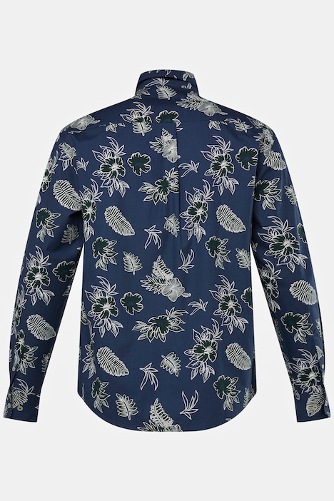 Hemd, Langarm, Buttondown-Kragen, floraler Print, Modern Fit, bis 8 XL
