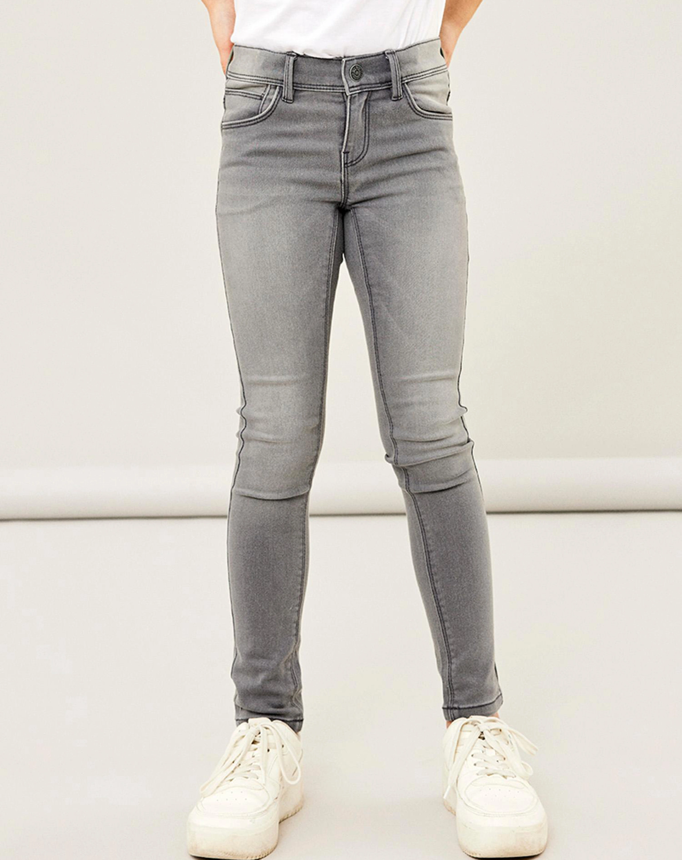 Jeanshose NKFPOLLY Skinny Fit in light grey denim