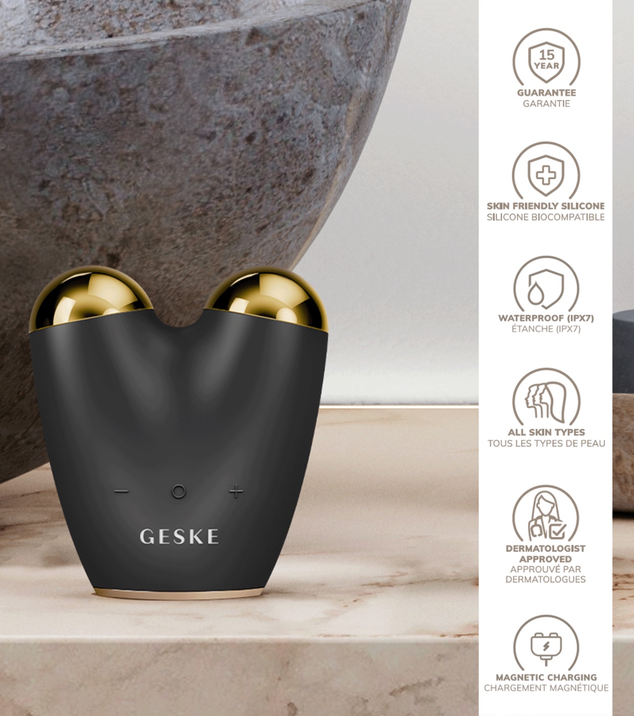 GESKE - Massageador Microcurrent Face-Lifter 6 In 1 - Black Gold