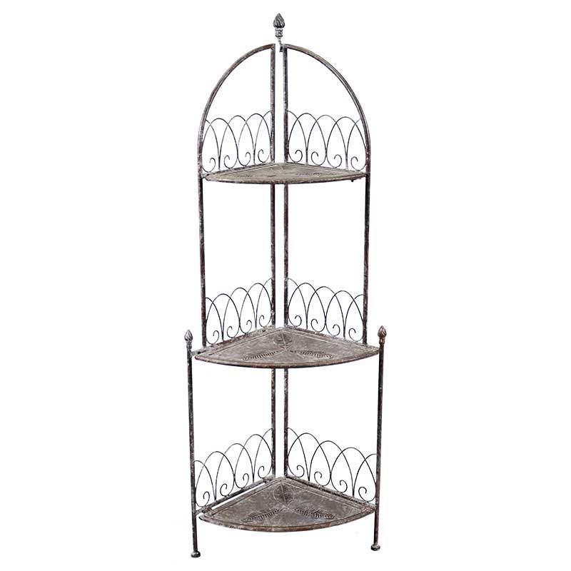 Etagère d'angle fer vintage 29x29x117cm