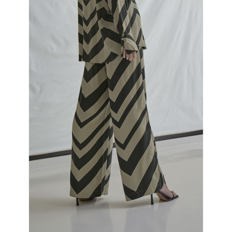 Minus Jalia High Waisted Wide Leg Pant Jungle green print