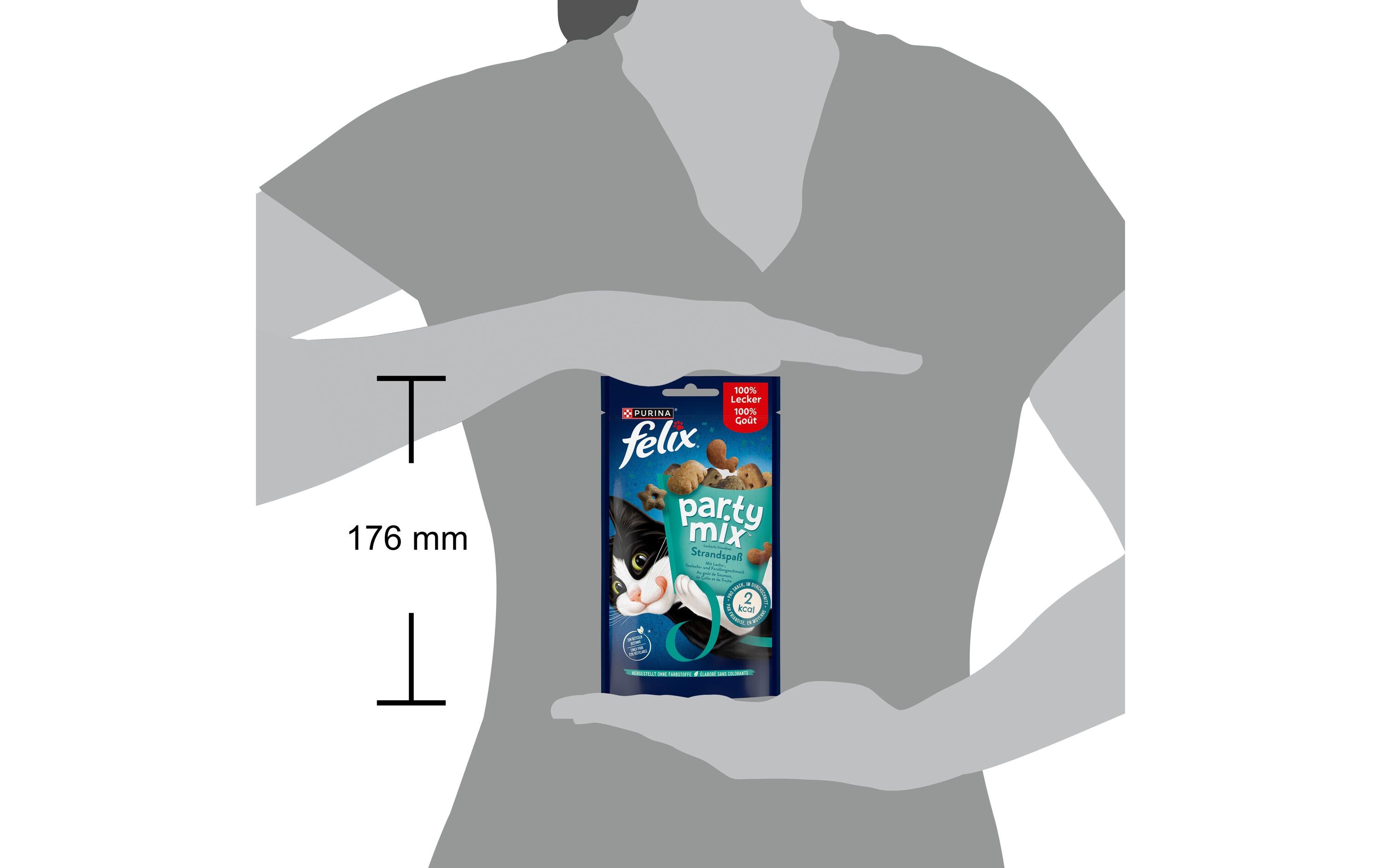Katzen-Snack Party Mix Seaside 60gErgänzungsfuttermittel für ausgewachsene Katzen