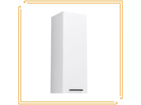 Armoire de salle de bain suspendue 30cm Colonne étroite étagère étagère fermée blanc