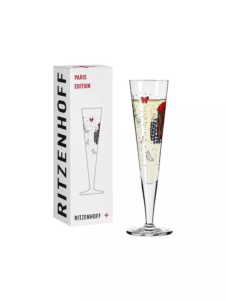 RITZENHOFF Champagnerglas PARIS EDITON CHAMPUS Stuhldreier bunt