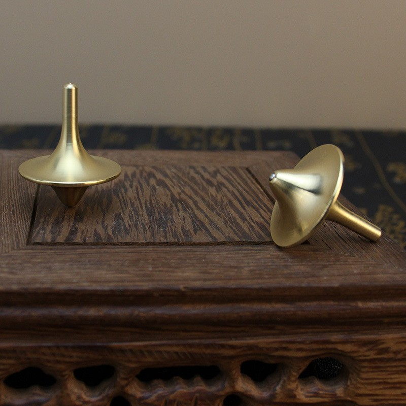 (27x28mm) Mini Metall Kreisel Kinder Spielzeug Dreh Gyroskop Fidget Spiel - Gold