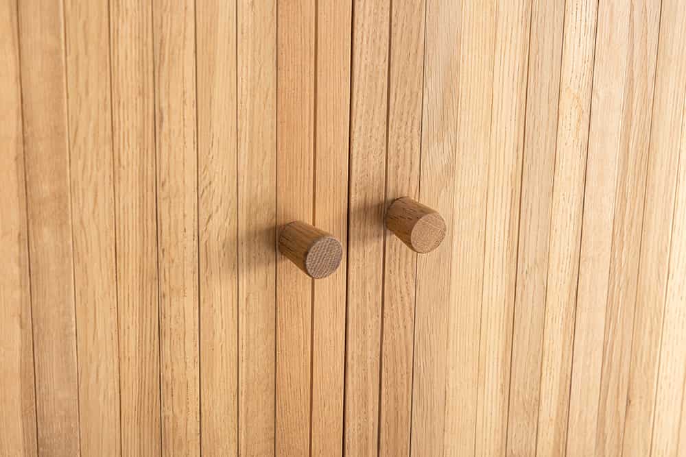 Retro Highboard VALHALLA WOOD 120cm natur Eichenholz Schiebetüren