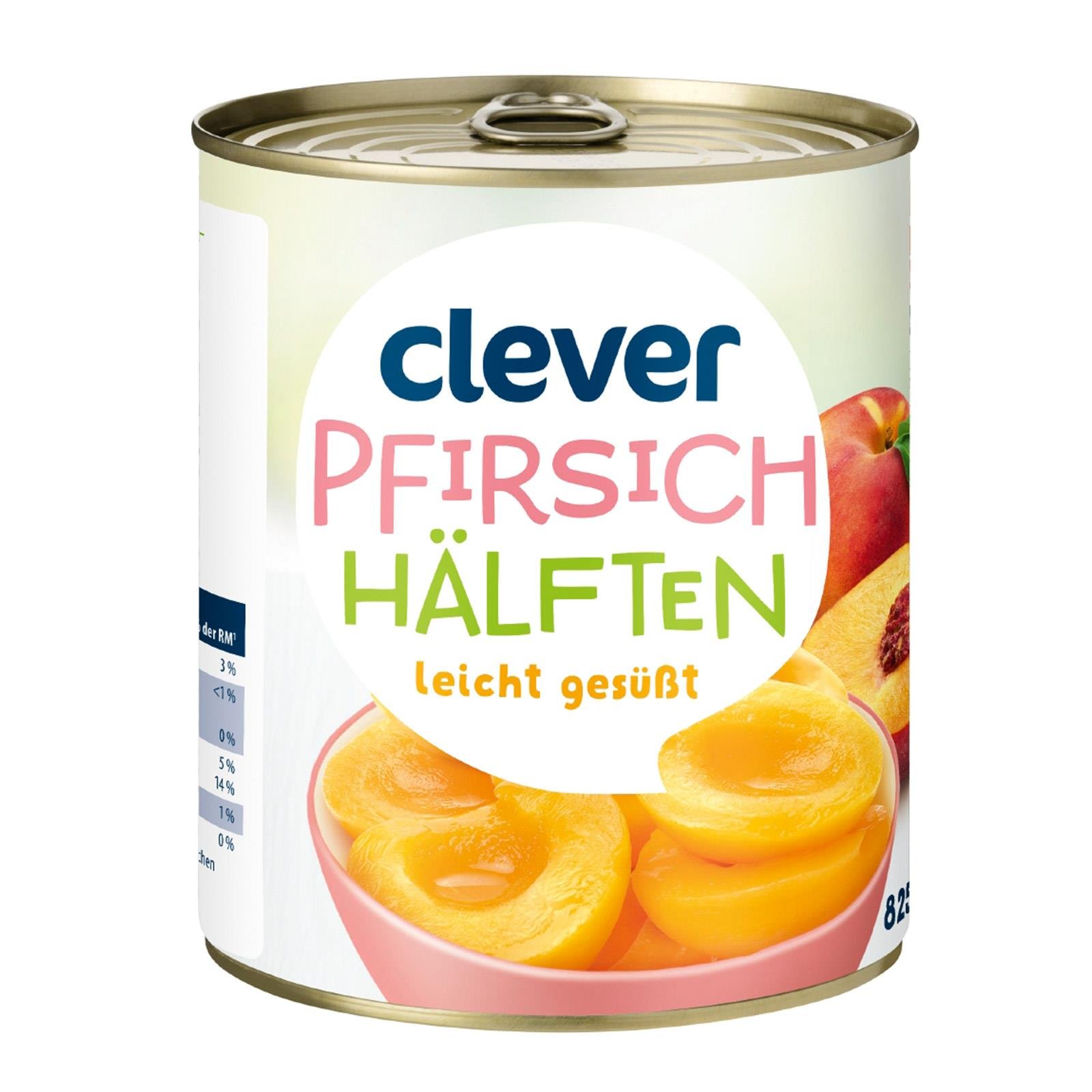 Clever Pfirsich Hälften
