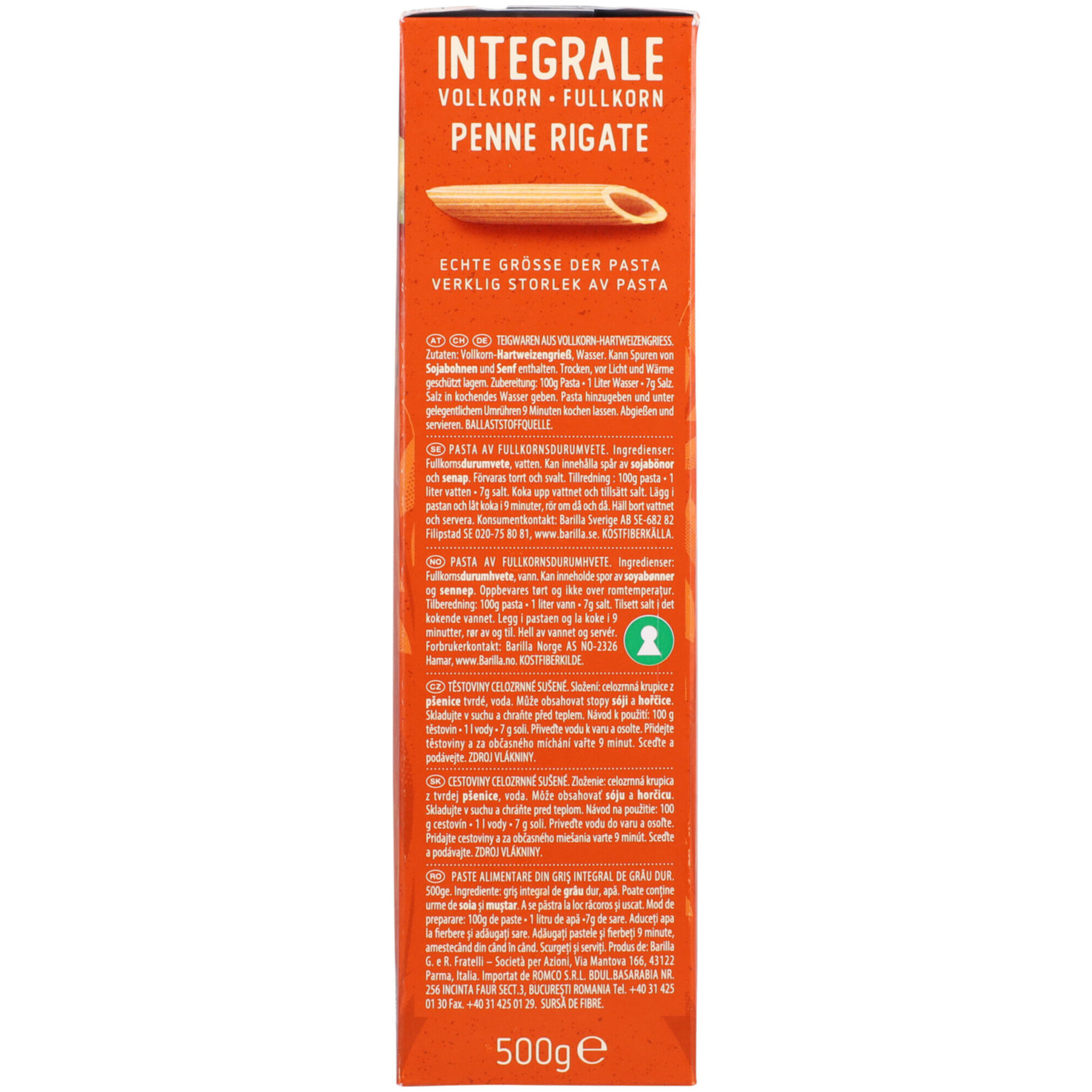 Barilla Integrale Penne Rigate Vollkorn