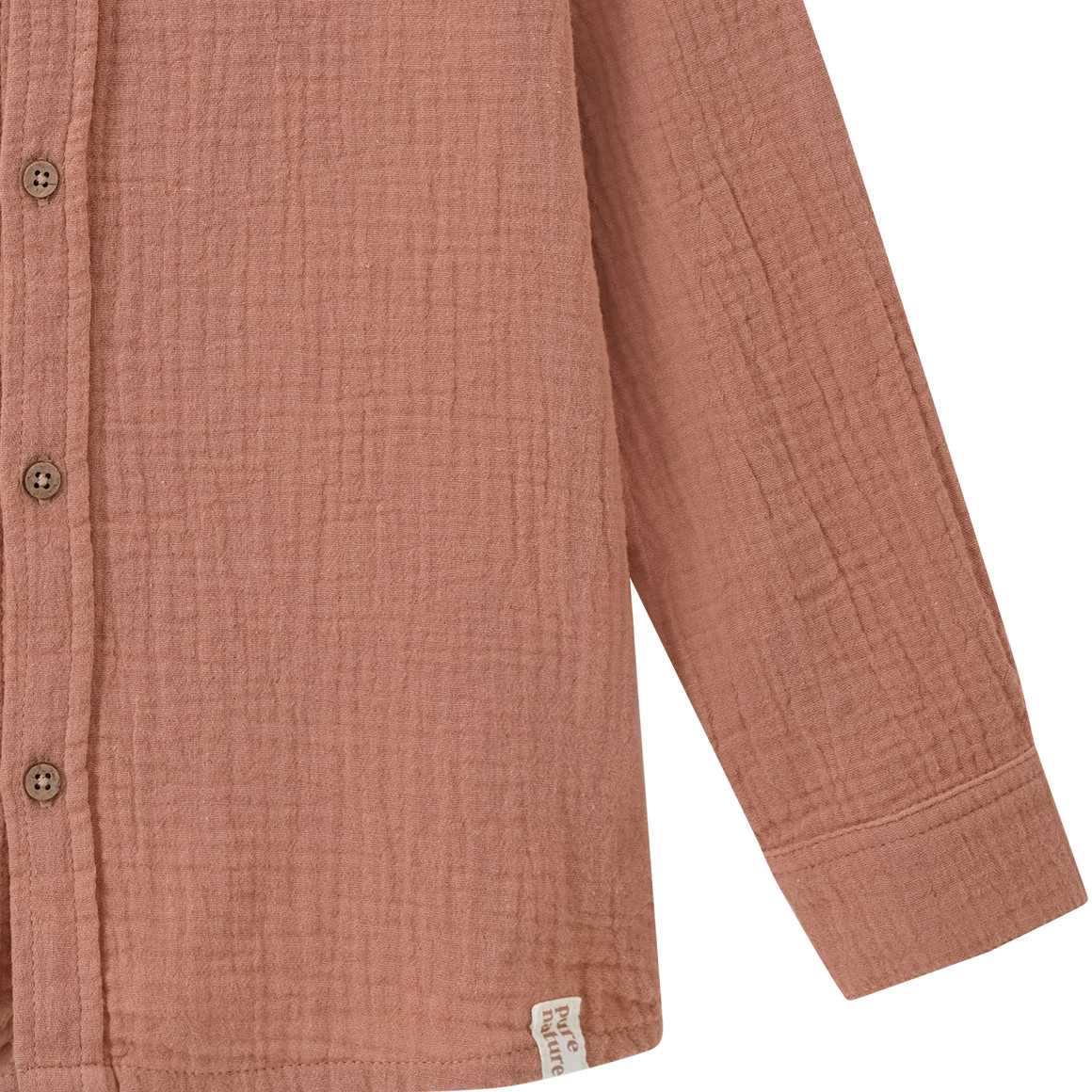 Topolino Pure Collection Jungen Musselin-Hemd mit Stehkragen terracotta