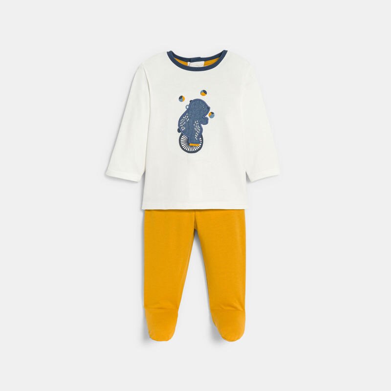 Pyjama jersey cirque jaune bébé garçon Jaune