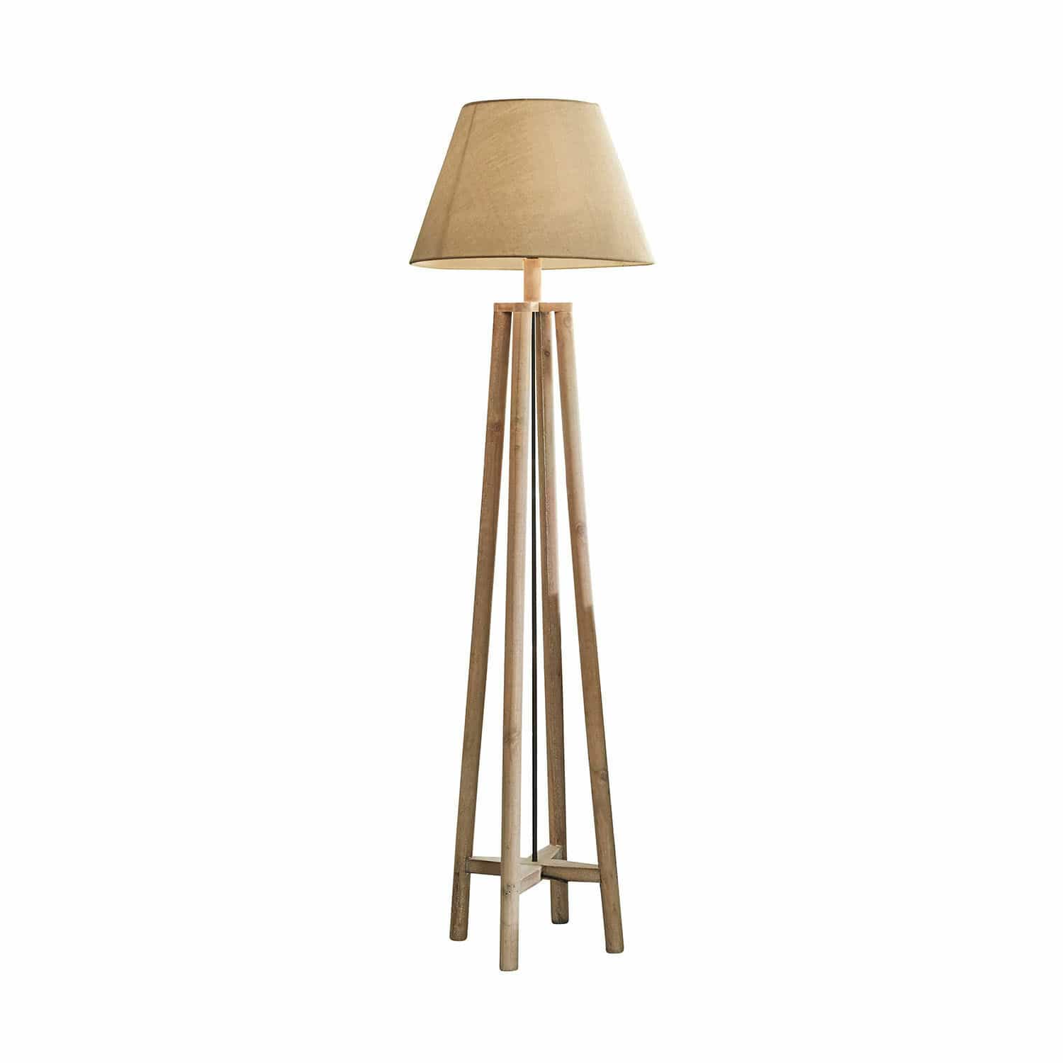 Stehlampe Edgewood braun/leinen