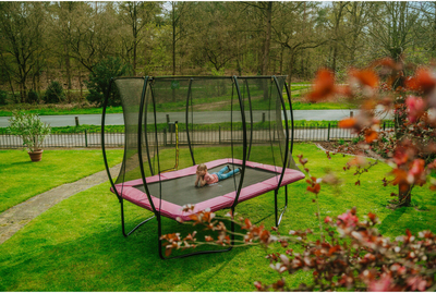 EXIT Silhouette Trampoline inkl. Sikkerhetsnett 244x366 cm, Rosa