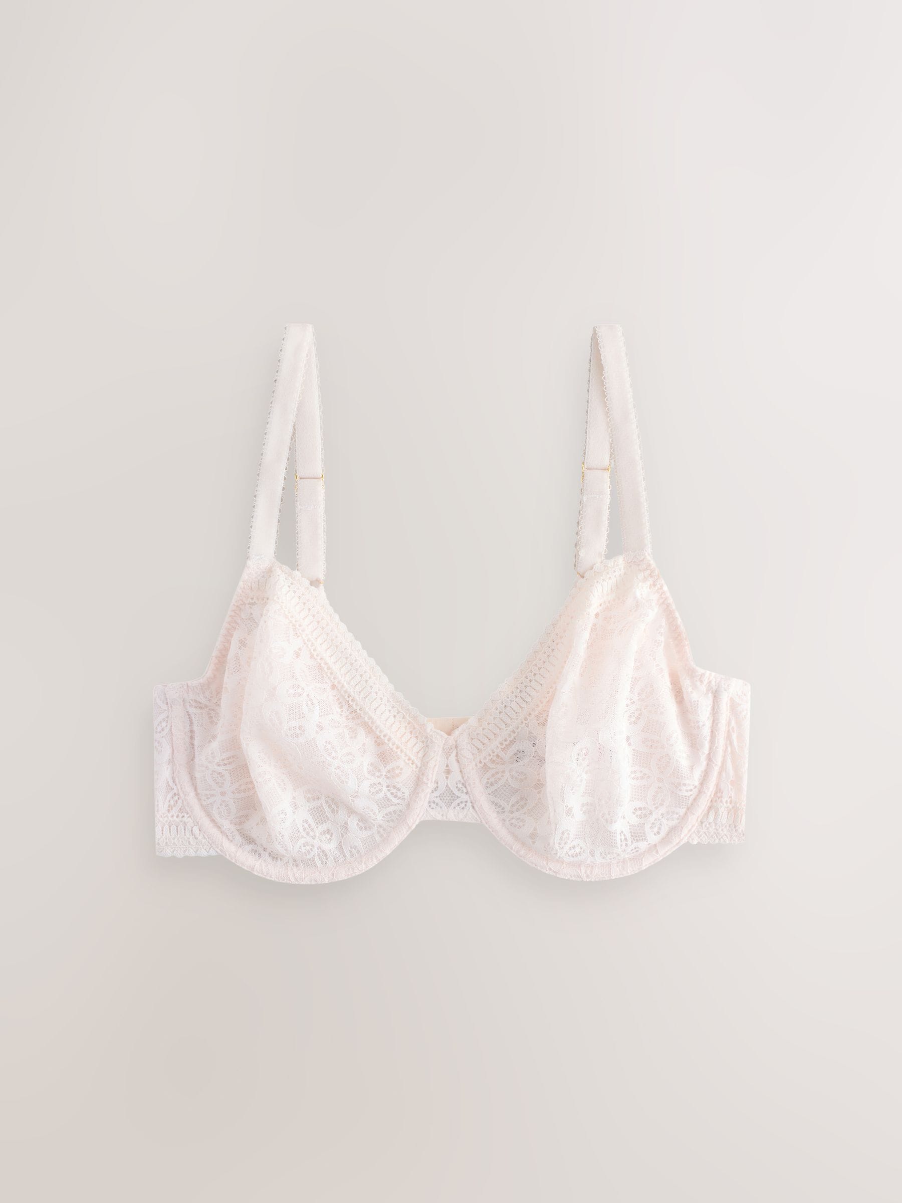 Roze/wit - Set van 2 minimiser Beha's met volledige cups zonder vulling, cup DD+