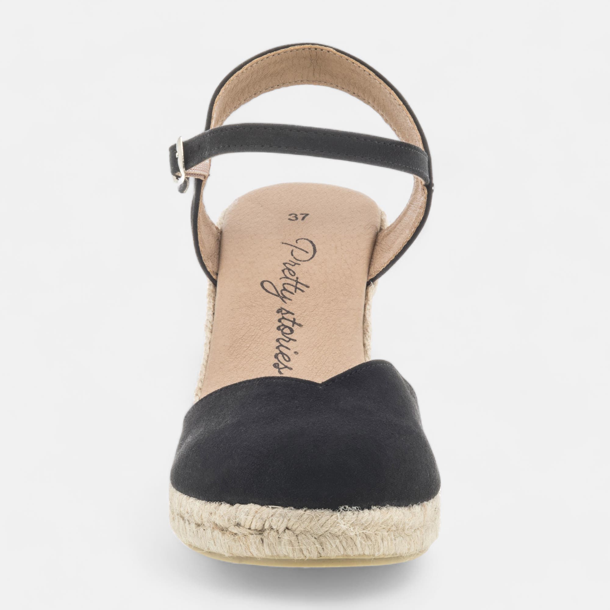 Espadrilles à talon compensé Femme noir