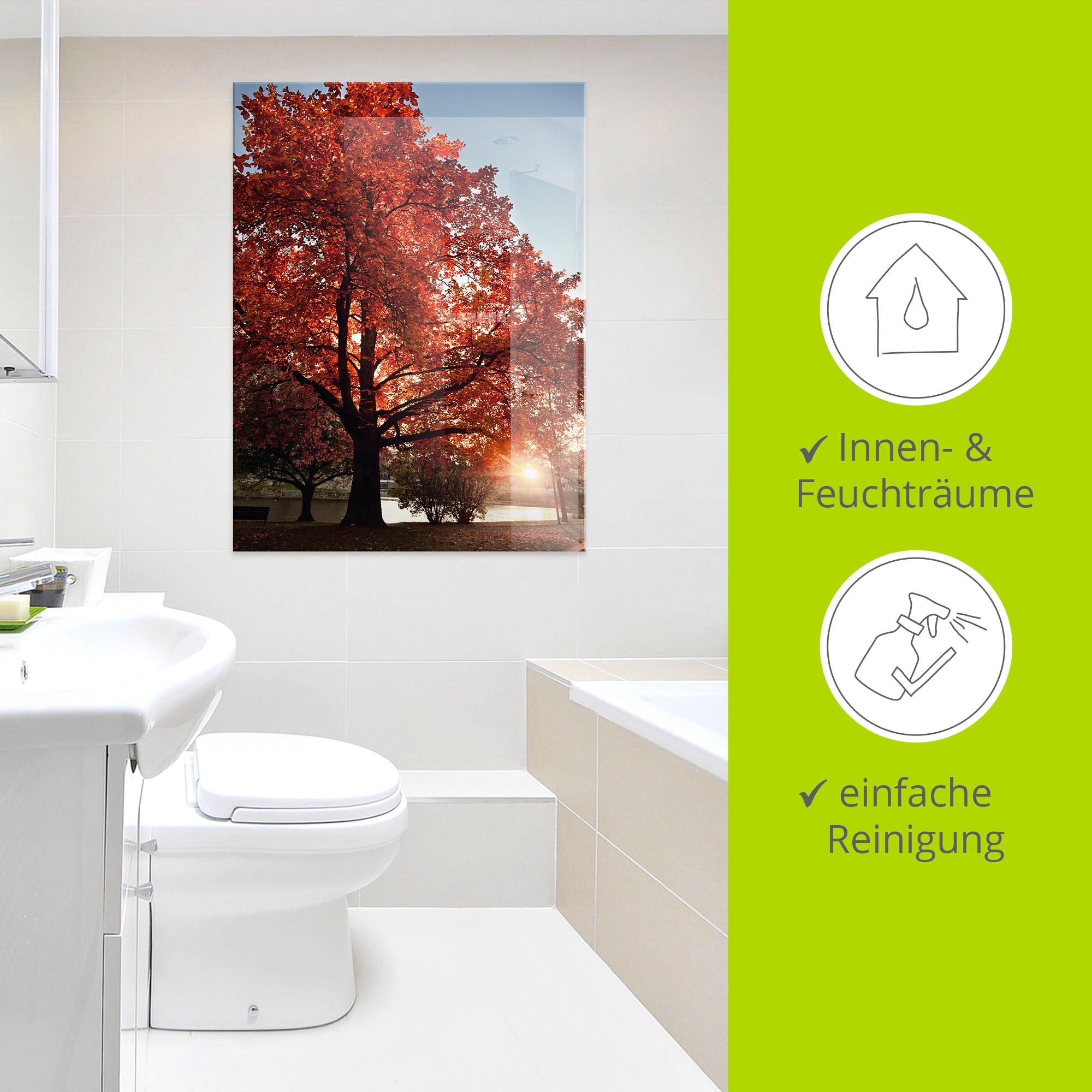 Artland Glasbild »Herbstbaum« Bäume 1 Stk. tlg. in verschiedenen Grössen