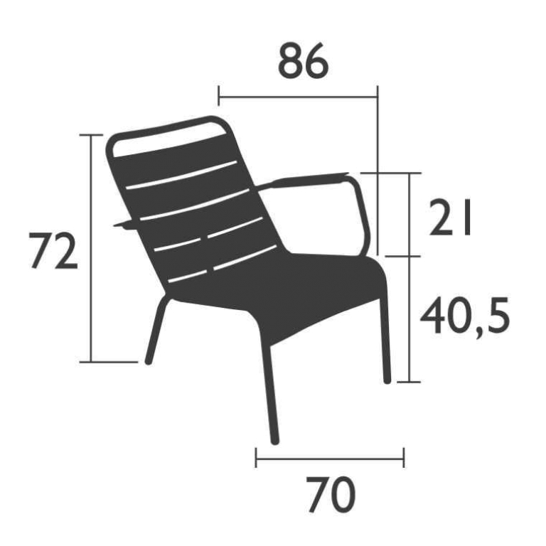 Fermob Luxembourg Low fauteuil met armleuning Cactus