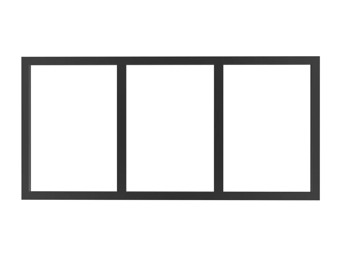 Imposte atelier en aluminium thermolaqué - L83 x H40 cm - Noir - BAYVIEW