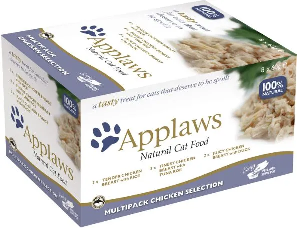 Applaws CAT BOWL 8x60g MULTIPAK HEN