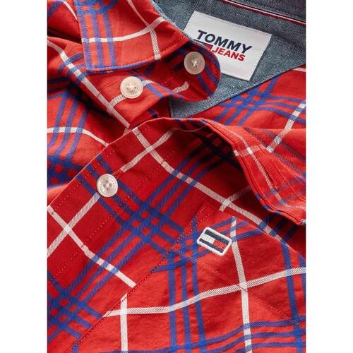 Tommy Jeans - TJM CLSC SMALL CHECK SHIRT Rojo