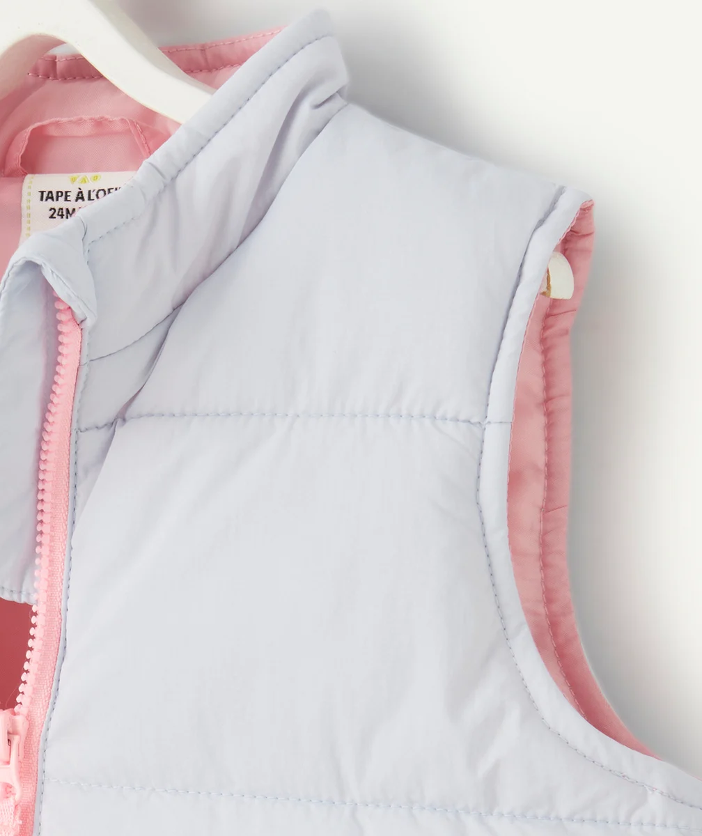DOUDOUNE SANS MANCHES BÉBÉ FILLE EN REMBOURRAGE RECYCLÉ MAUVE