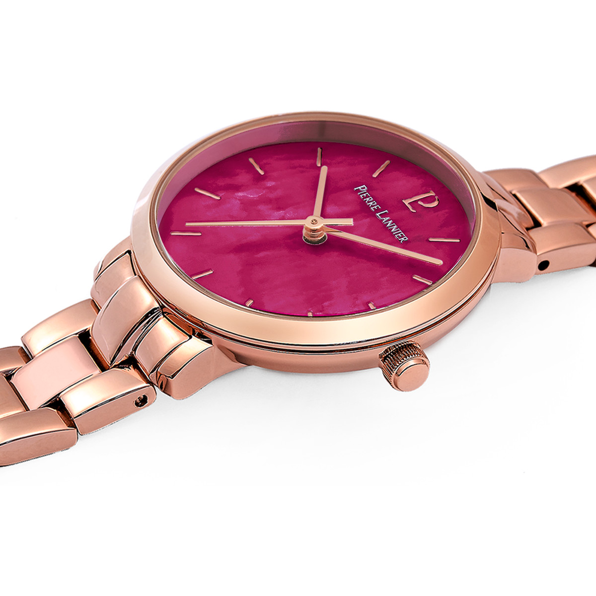 Montre Pierre Lannier femme acier doré rose