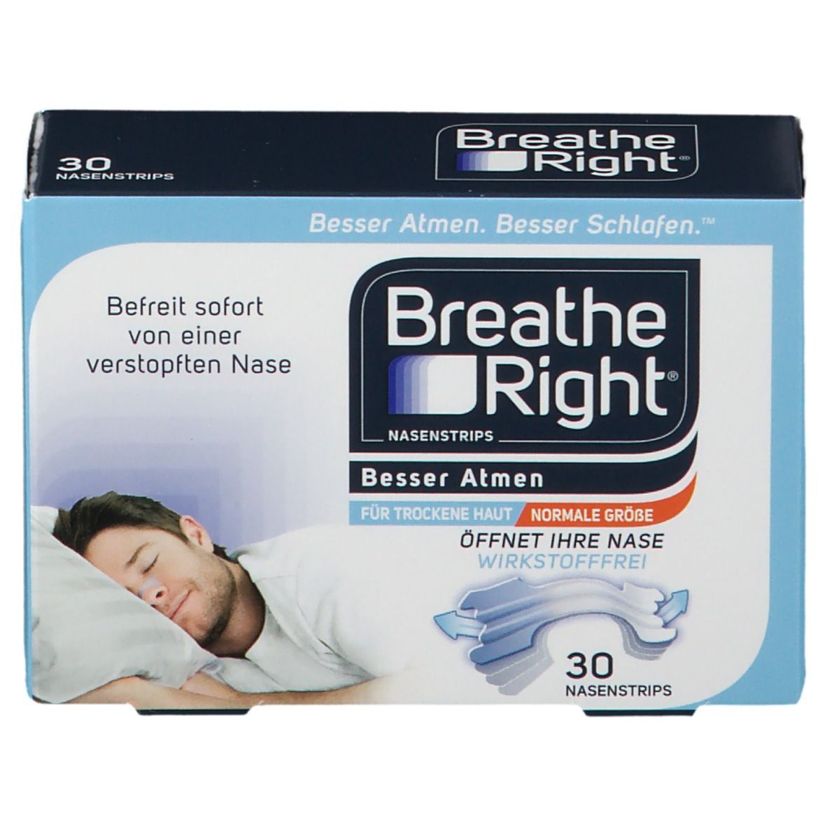 Besser Atmen Breathe Right Nasenstrips transparent, normal