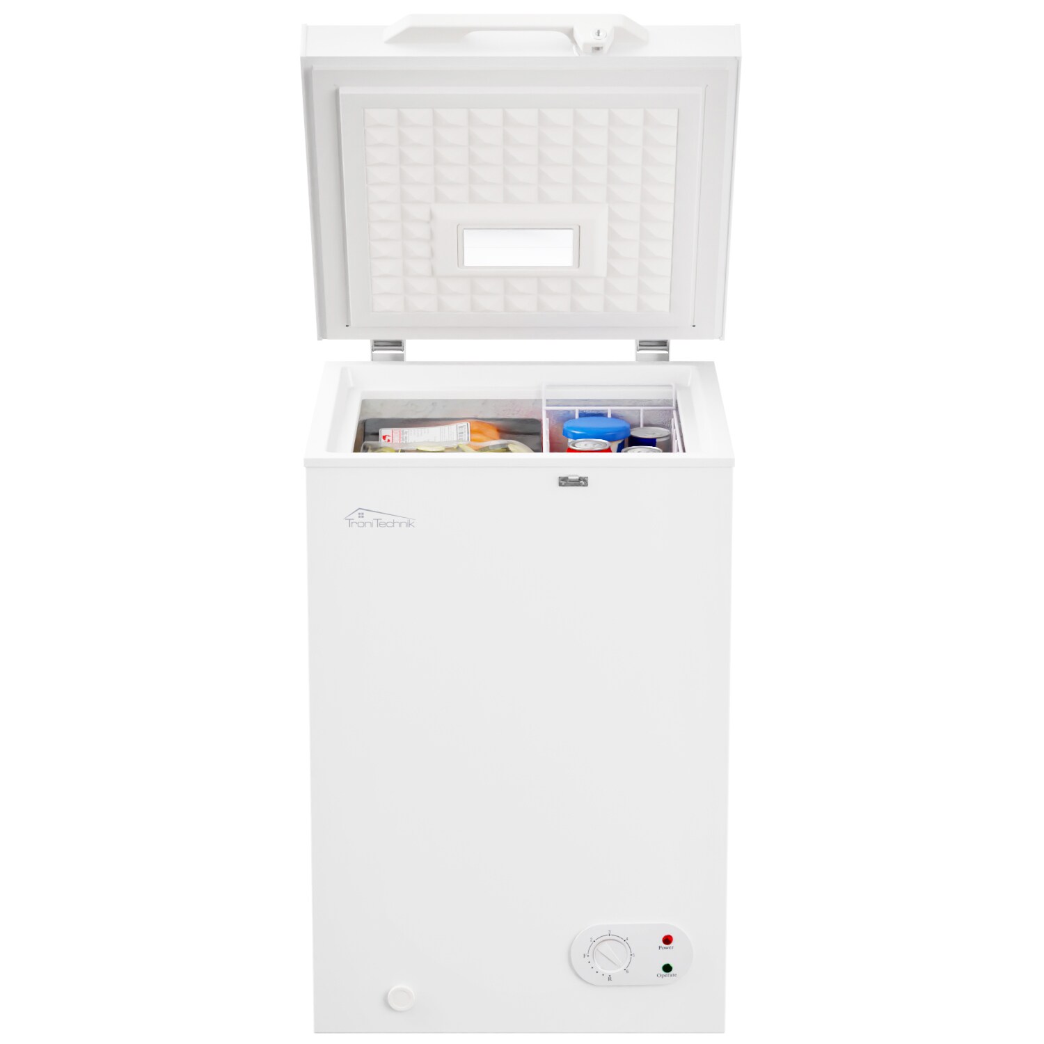 TroniTechnik® Gefriertruhe Kühltruhe BORGAR PRO mit 2in1 Gefrier- und Kühlfunktion | 110 Liter, 169kwh/Jahr | LED-Licht
